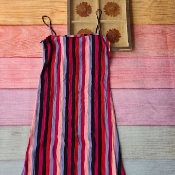 Reformation Rosaly Isabella Multicolored Stripe Shift Midi Slip Dress 12 - Picture 8 of 10